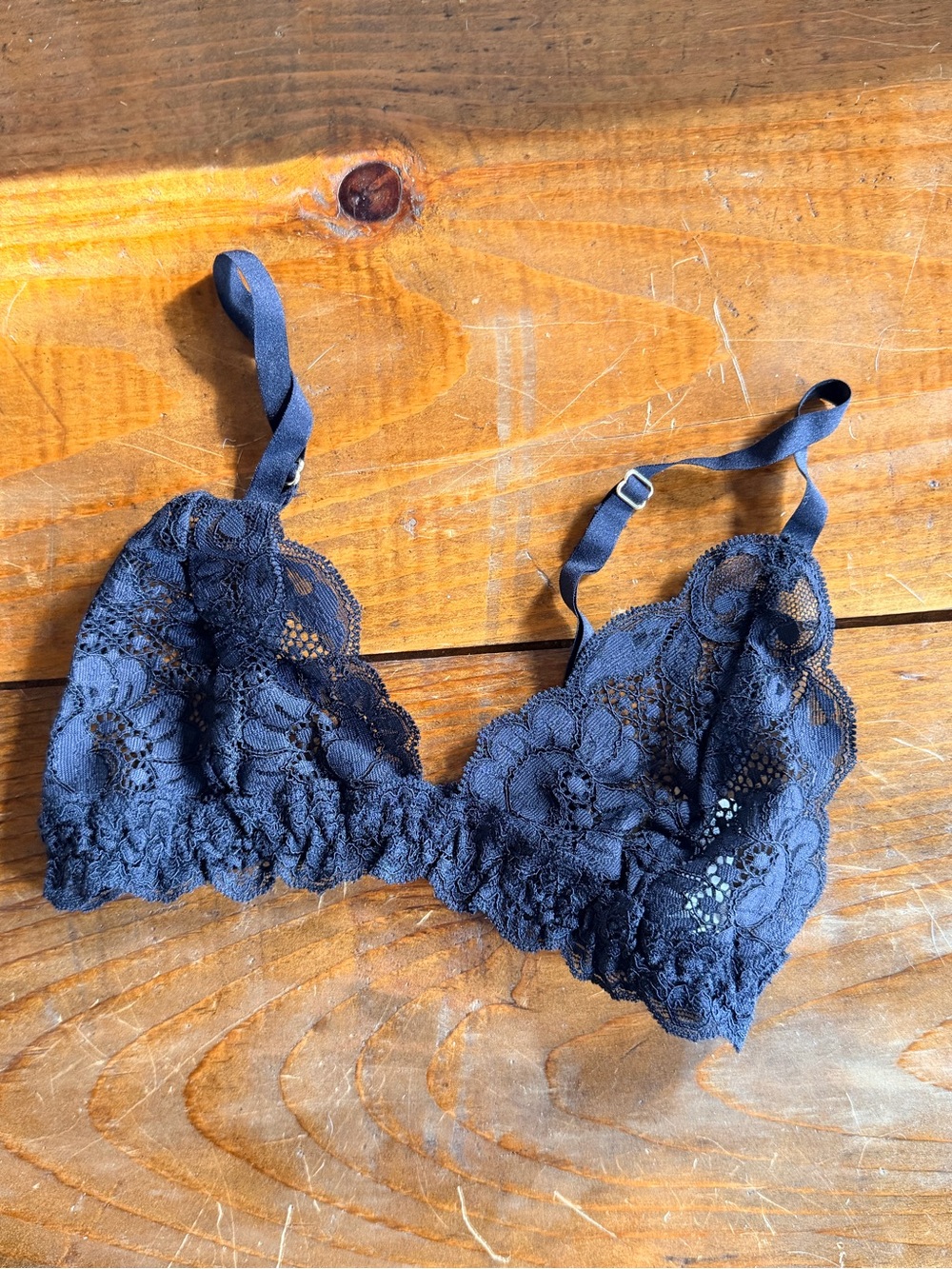 We are HAH black lace bralette XS